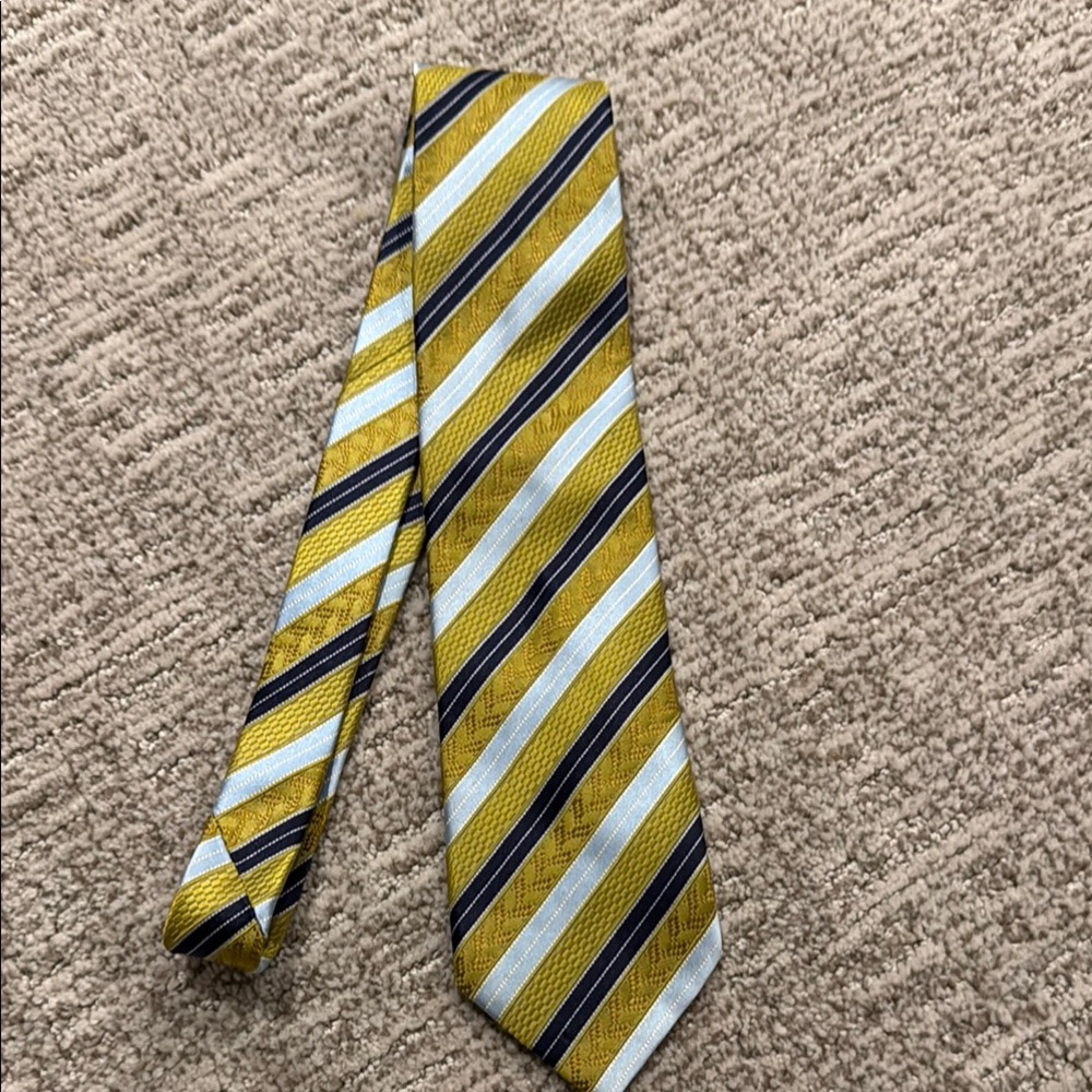 Ermenegildo Zegna Yellow and Black Striped Tie